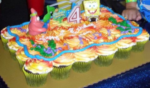 spongebob cupcake cake