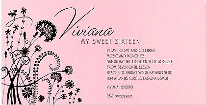 Sweet 16 Invitations Pink